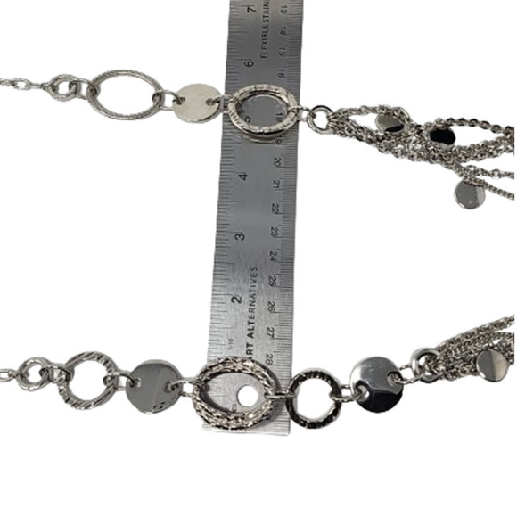 Lia Sophia "Commotion" Stunning Long, Shiny Silver Women's Necklace (38" - 41") - Picture 8 of 9